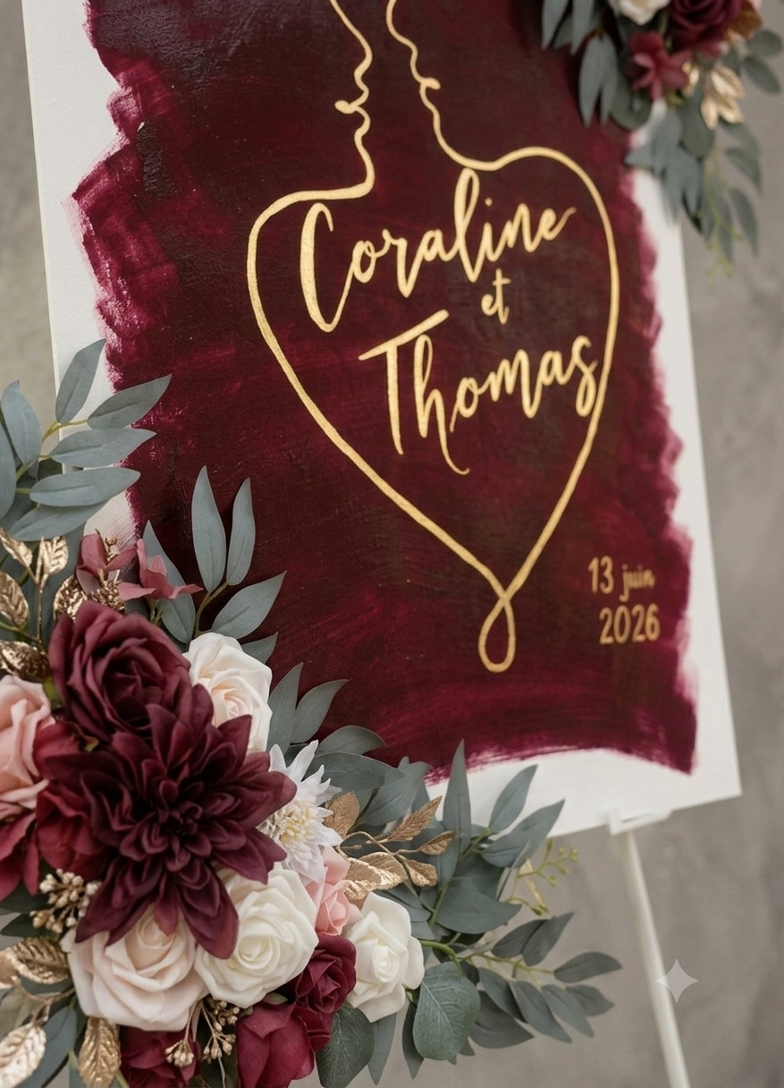 Panneau de Bienvenue "Mariage" – Création personnalisée & artisanale