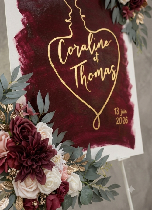 Panneau de Bienvenue "Mariage" – Création personnalisée & artisanale