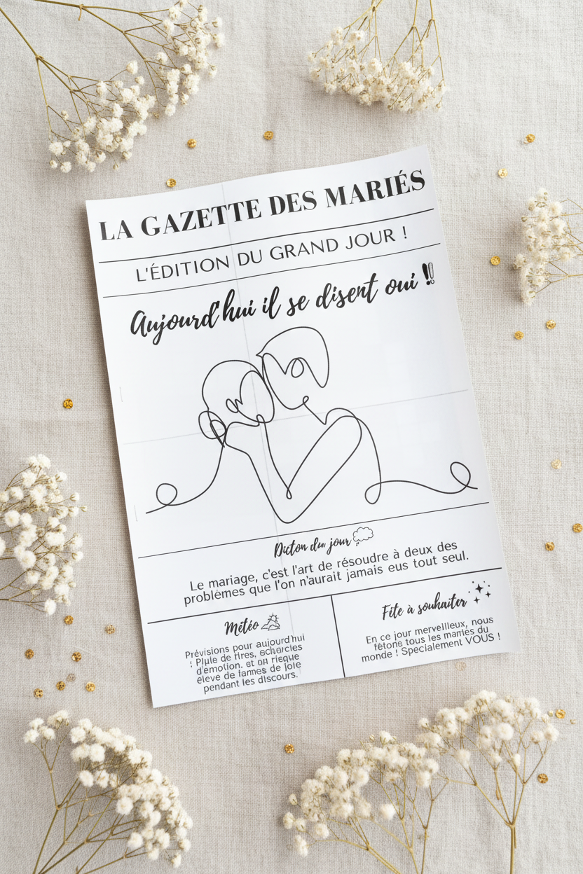 Gazette des Mariés fond clair